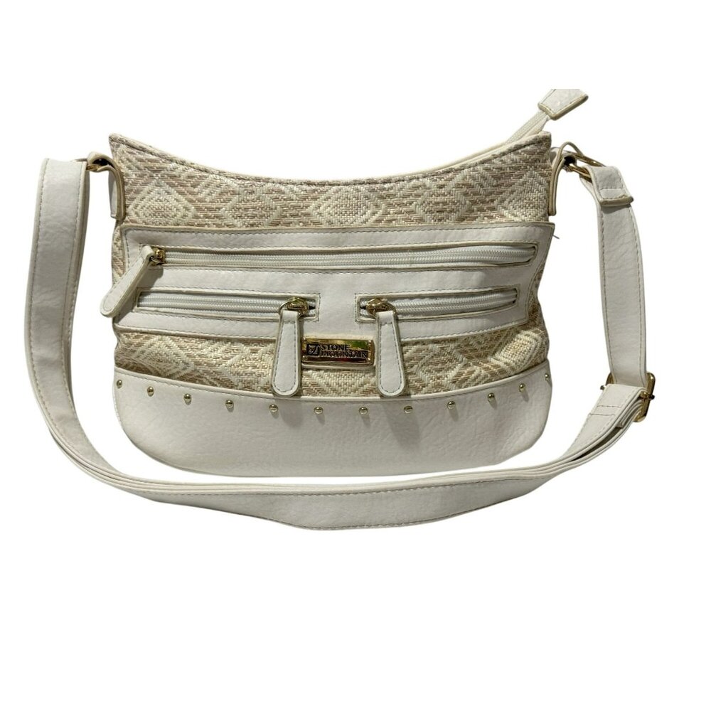 Stone Mountain Santa Fe Hobo Crossbody Bag Aztec Inspired Woven Straw Look